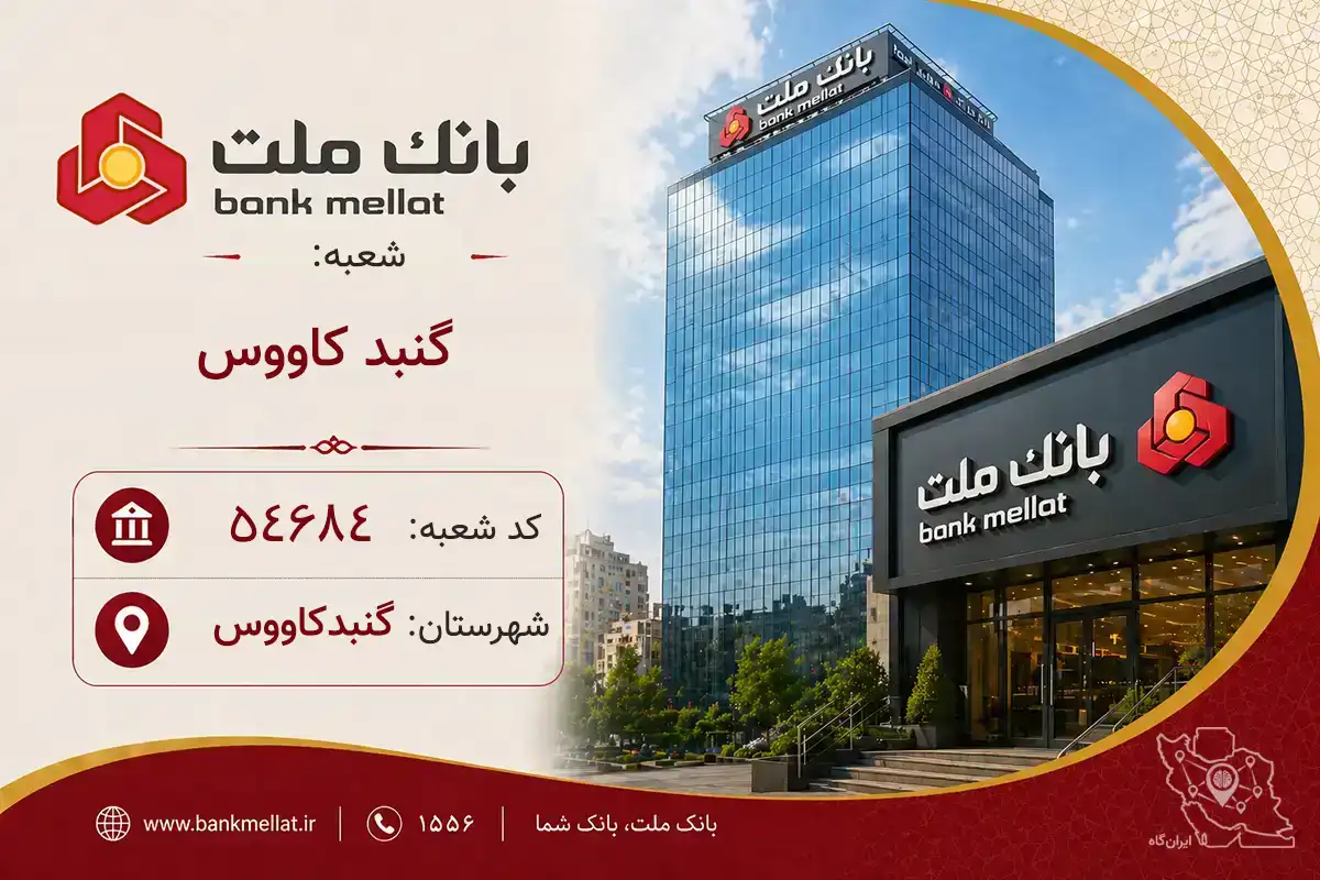اطلاعات و مشخصات بانک ملت شعبه گنبد کاووس گنبدکاووس (کد 1254684)