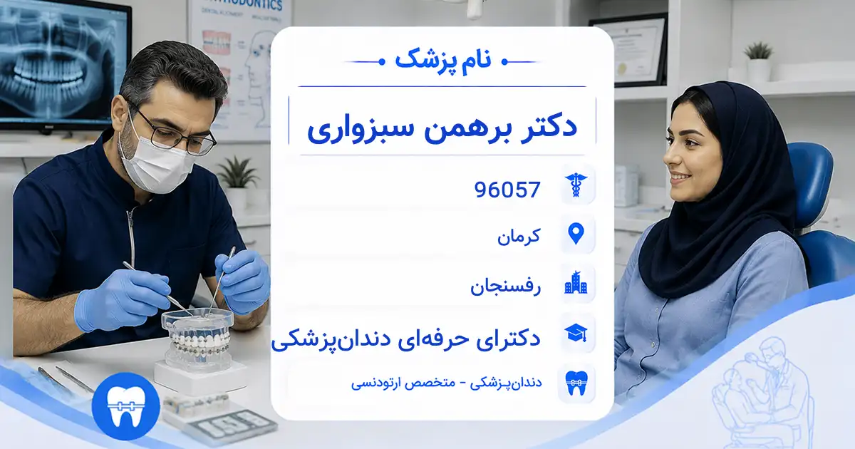 دکتر برهمن سبزواری، متخصص ارتودنسی در رفسنجان