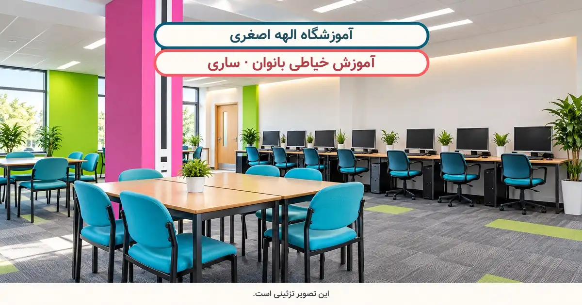 نمای تزئینی کلاس درس؛ آموزشگاه الهه اصغری، آموزش خیاطی بانوان در ساری