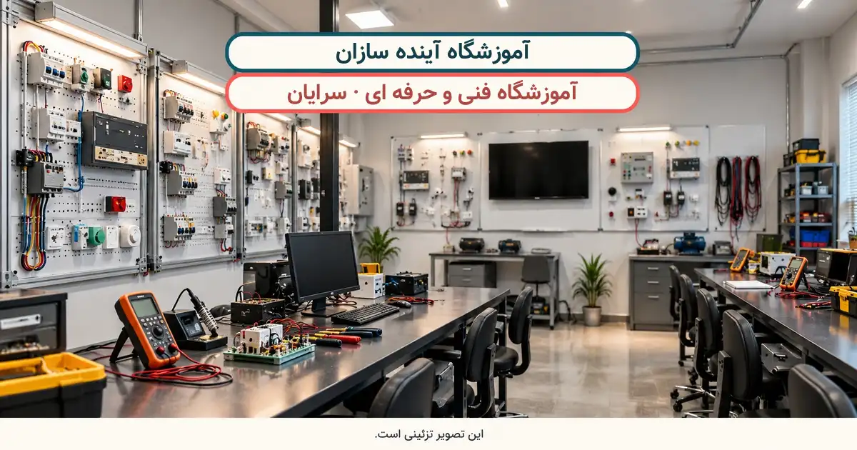 نمای تزئینی کلاس درس؛ آموزشگاه آینده سازان، آموزشگاه فنی و حرفه ای در سرایان