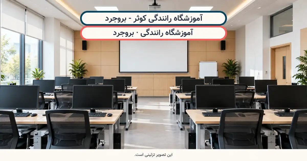 نمای تزئینی کلاس درس؛ آموزشگاه رانندگی کوثر - بروجرد، آموزشگاه رانندگی در بروجرد