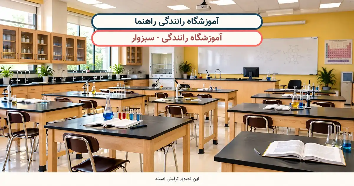 نمای تزئینی کلاس درس؛ آموزشگاه رانندگی راهنما، آموزشگاه رانندگی در سبزوار