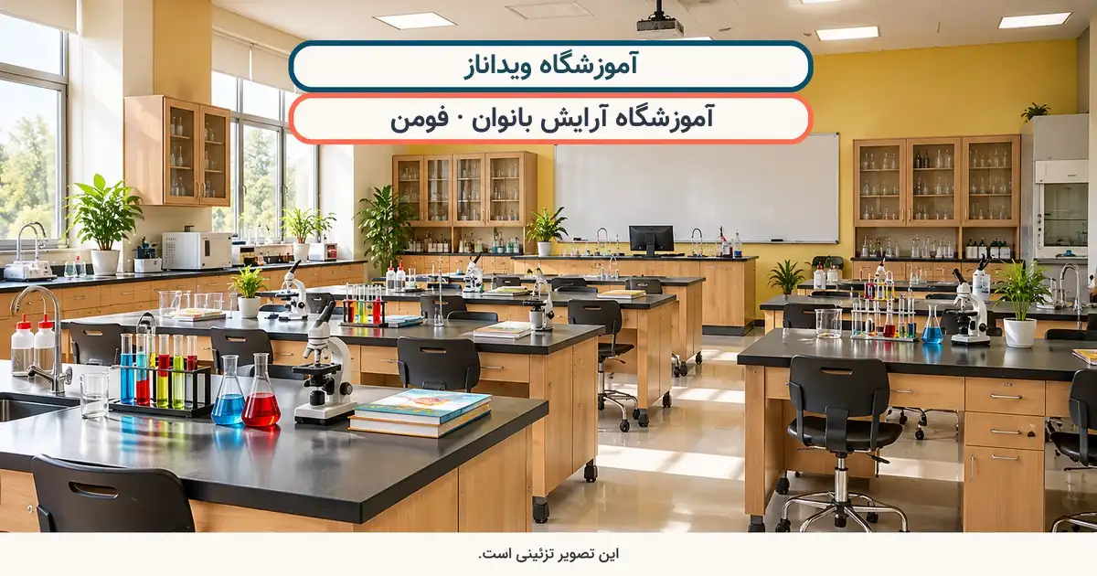 نمای تزئینی کلاس درس؛ آموزشگاه ویداناز، آموزشگاه آرایش بانوان در فومن