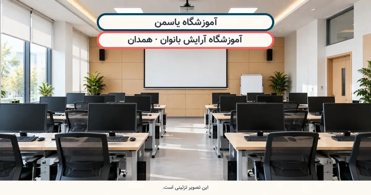 نمای تزئینی کلاس درس؛ آموزشگاه یاسمن، آموزشگاه آرایش بانوان در همدان