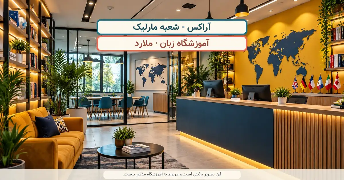 نمای تزئینی کلاس درس؛ آراکس - شعبه مارلیک، آموزشگاه زبان در ملارد