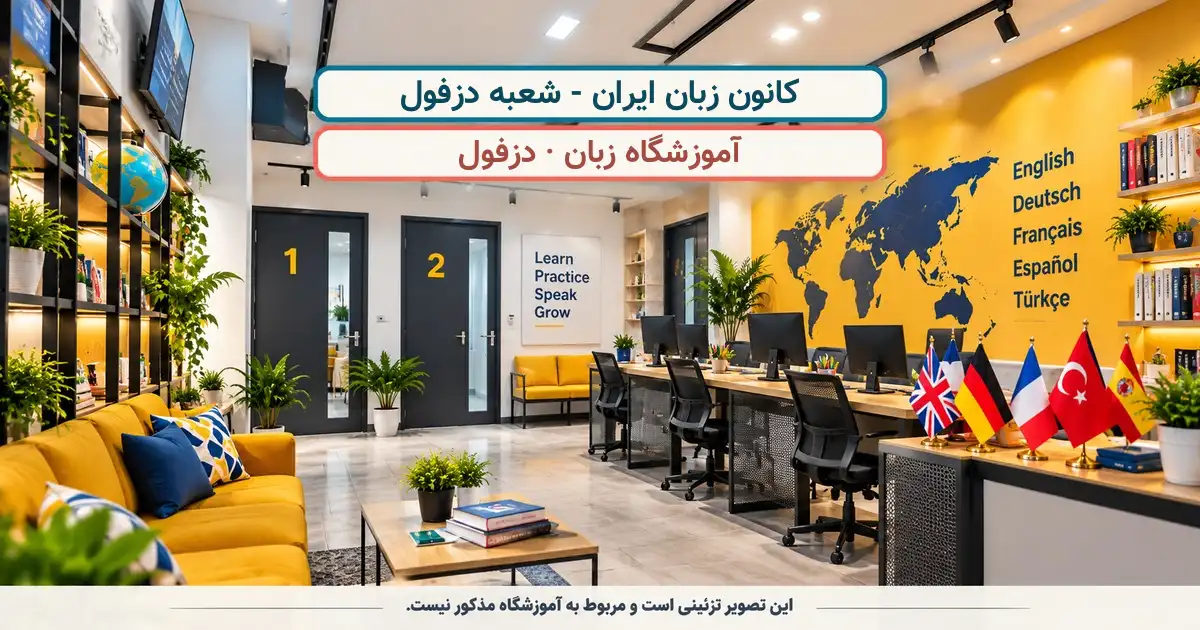 نمای تزئینی کلاس درس؛ کانون زبان ایران - شعبه دزفول، آموزشگاه زبان در دزفول