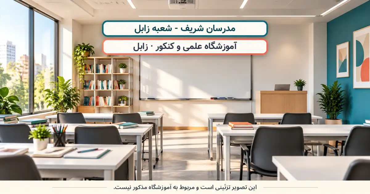 نمای تزئینی کلاس درس؛ مدرسان شریف - شعبه زابل، آموزشگاه علمی و کنکور در زابل