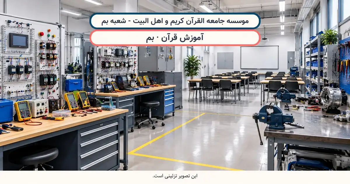 نمای تزئینی کلاس درس؛ موسسه جامعه القرآن کریم و اهل البیت - شعبه بم، آموزش قرآن در بم