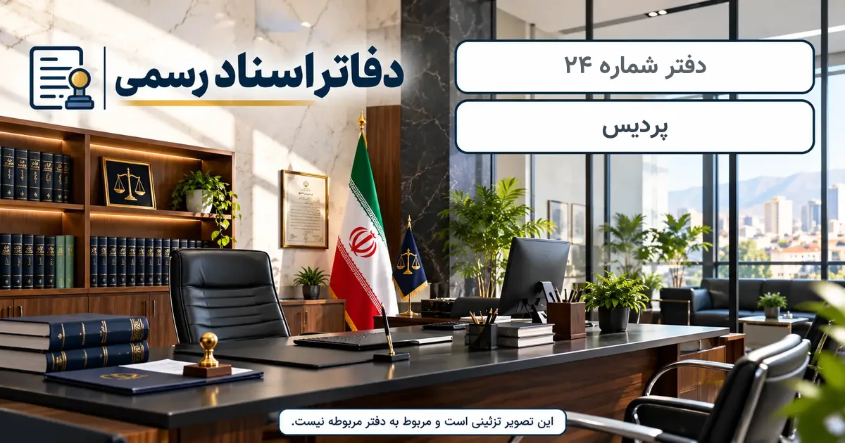 نمای دفتر اسناد رسمی شمارهٔ 24 پردیس؛ تصویر تزئینی
