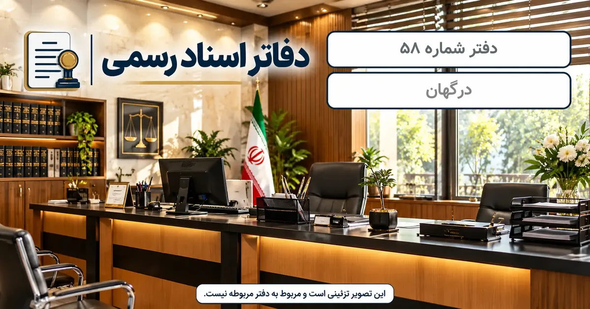 نمای دفتر اسناد رسمی شمارهٔ 58 درگهان؛ تصویر تزئینی