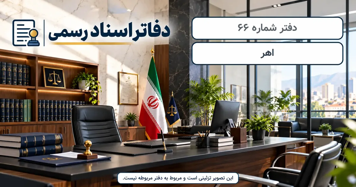 نمای دفتر اسناد رسمی شمارهٔ 66 اهر؛ تصویر تزئینی