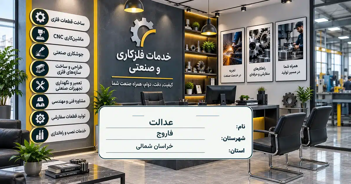 تصویر کسب‌وکار خدماتی خدمات فلزکاری و صنعتی عدالت در فاروج