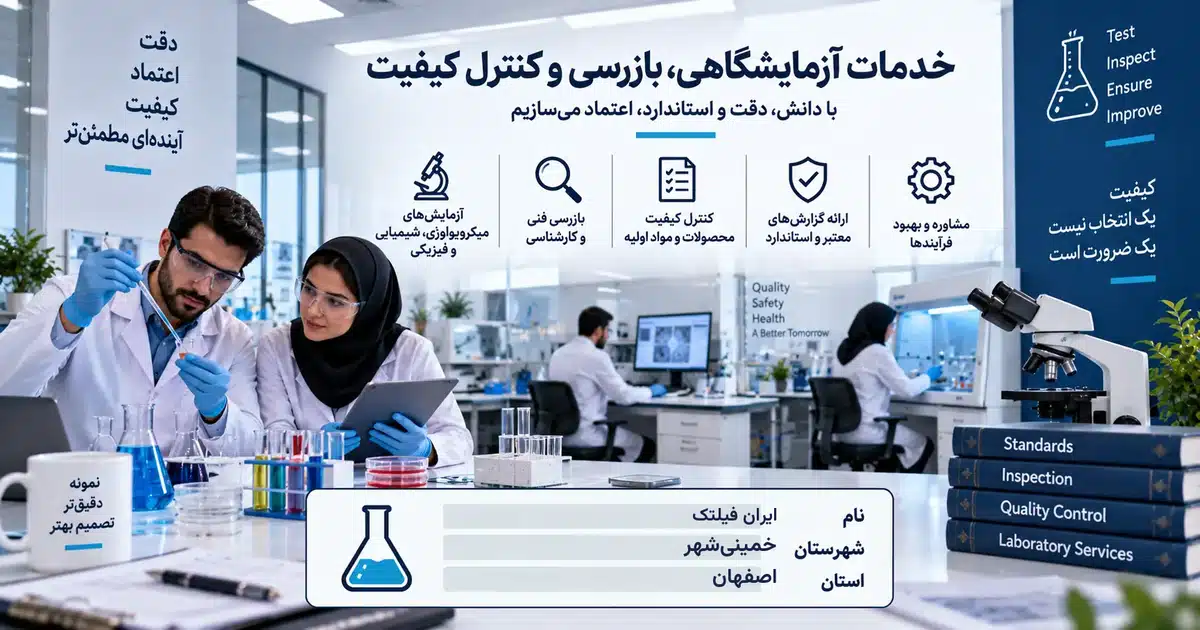 تصویر کسب‌وکار خدماتی خدمات آزمایشگاهی، بازرسی و کنترل کیفیت ایران فیلتک در خمینی‌شهر