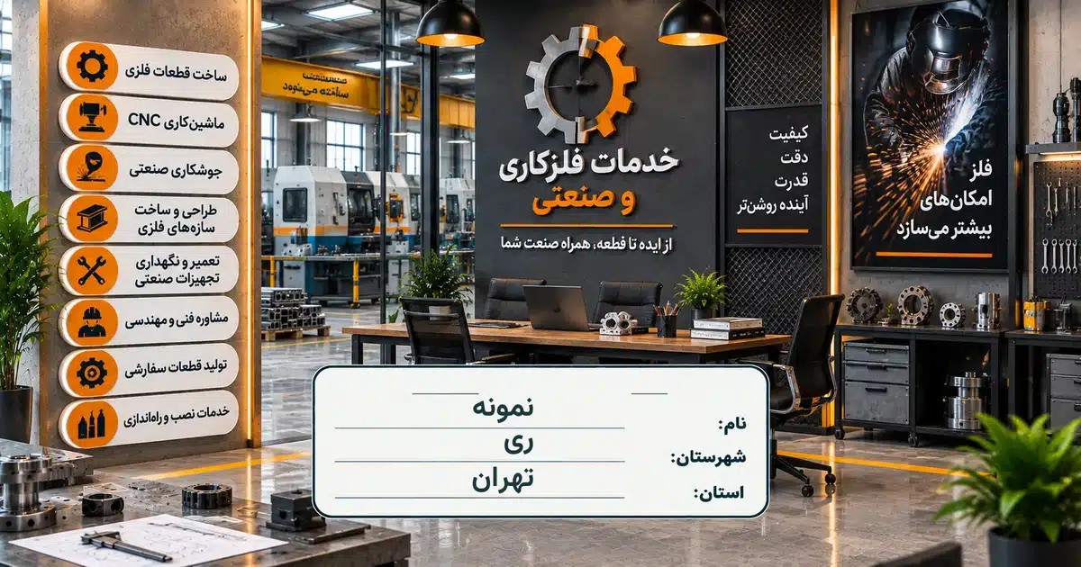 تصویر کسب‌وکار خدماتی خدمات فلزکاری و صنعتی نمونه در ری