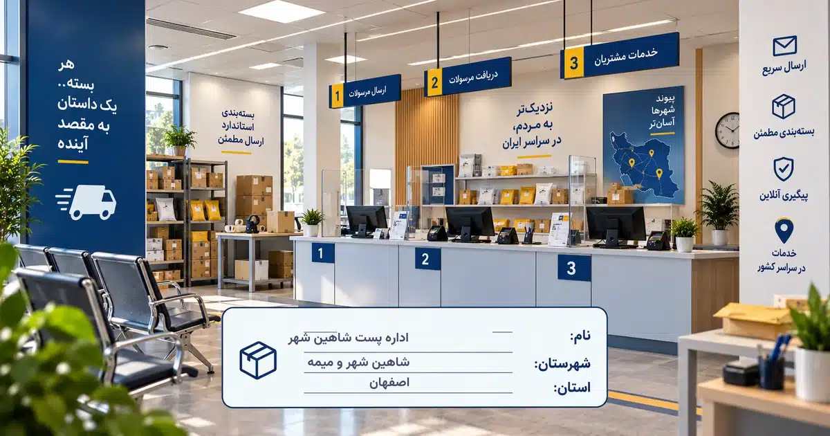 تصویر کسب‌وکار خدماتی حمل و نقل و خدمات پستی اداره پست شاهین شهر در شاهین شهر و میمه
