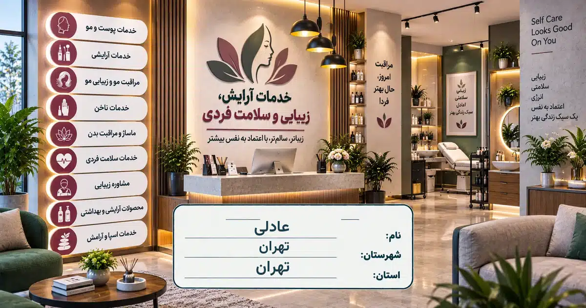 تصویر کسب‌وکار خدماتی آرایش، زیبایی و سلامت فردی عادلی در تهران