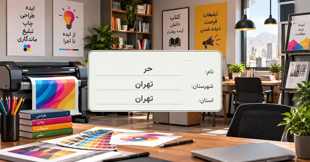 تصویر کسب‌وکار خدماتی چاپ، نشر و تبلیغات حر در تهران