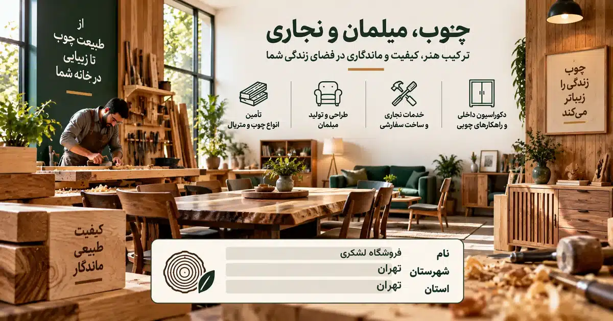 تصویر کسب‌وکار خدماتی چوب، مبلمان و نجاری لشکری در تهران