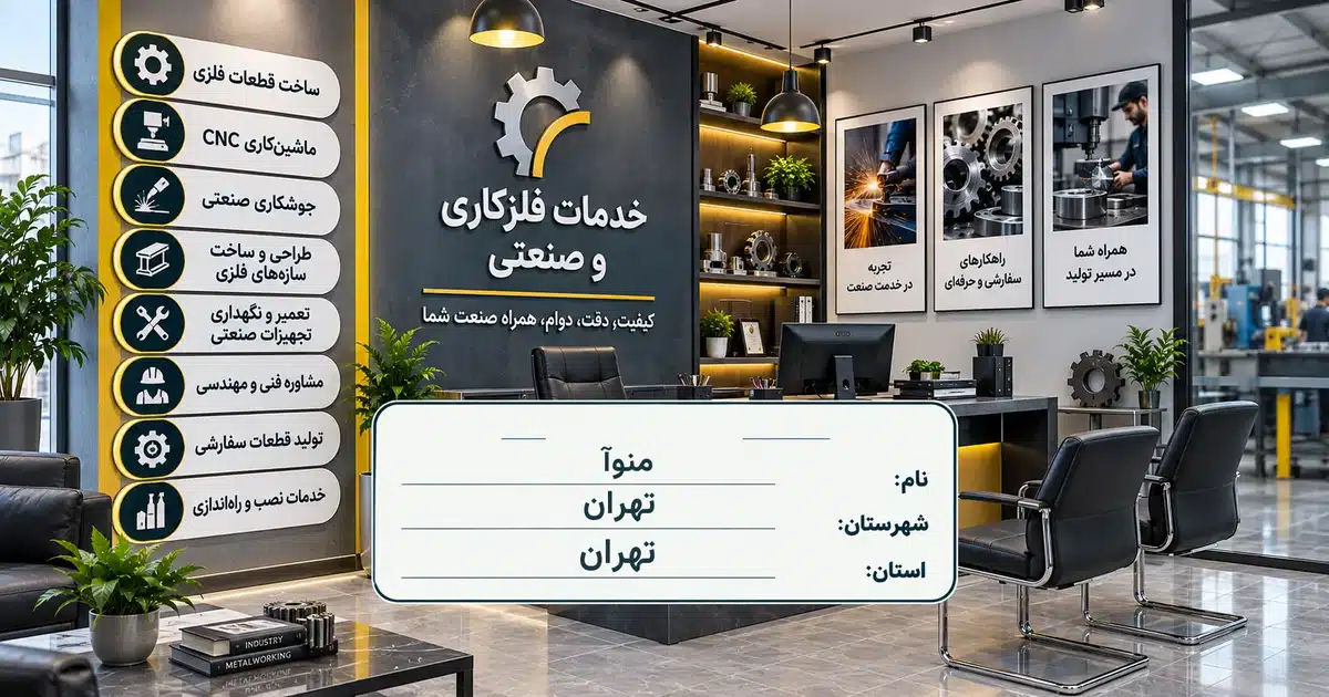 تصویر کسب‌وکار خدماتی خدمات فلزکاری و صنعتی منوآ در تهران