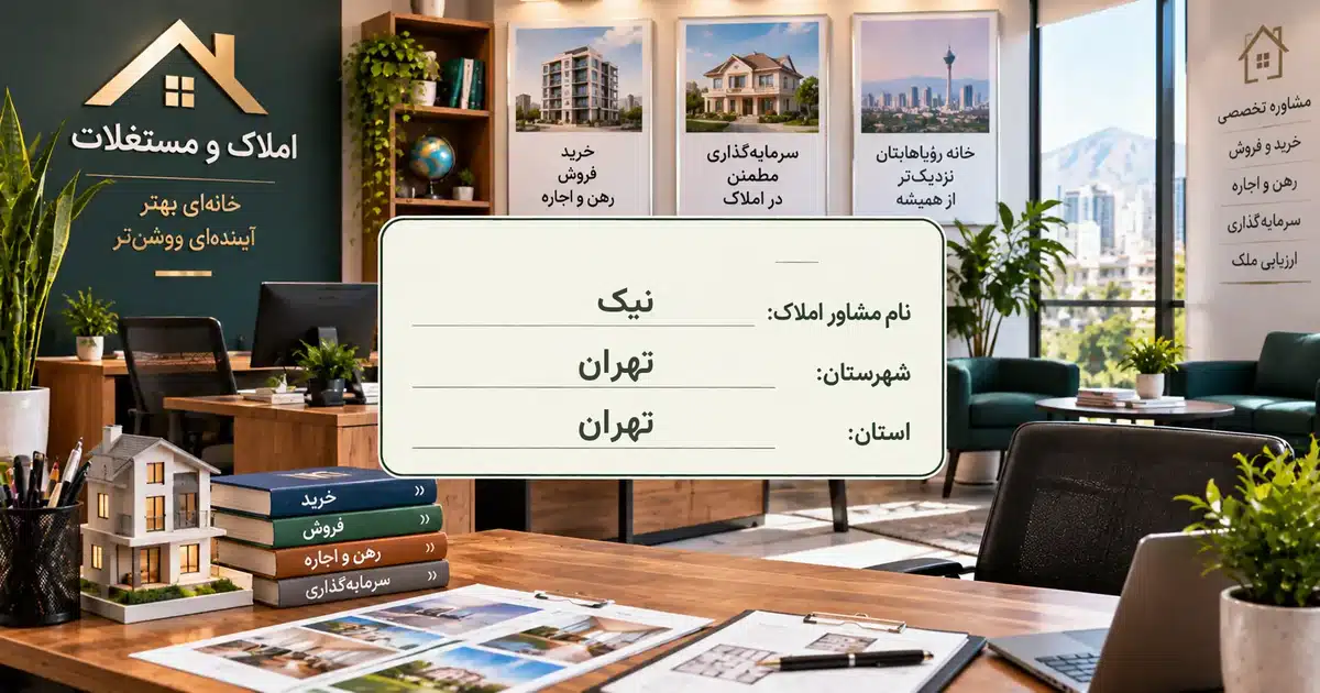 تصویر کسب‌وکار خدماتی املاک و مستغلات نیک در تهران