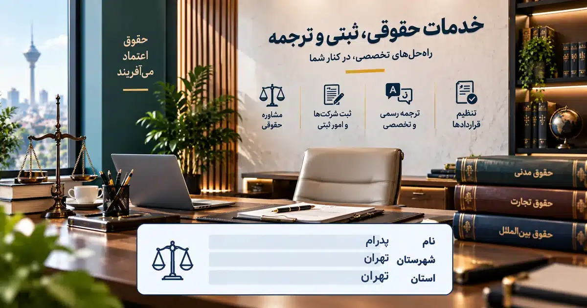 تصویر کسب‌وکار خدماتی خدمات حقوقی، ثبتی و ترجمه پدرام در تهران