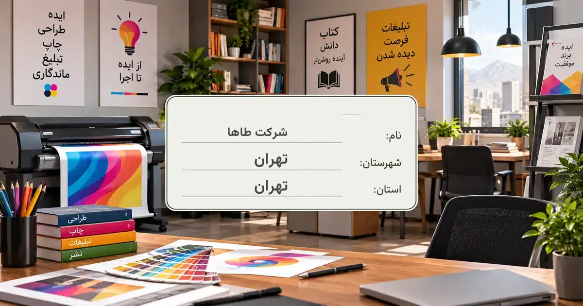تصویر کسب‌وکار خدماتی چاپ، نشر و تبلیغات طاها در تهران