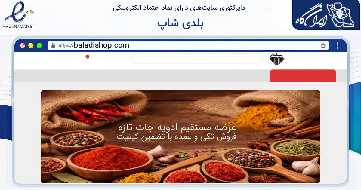 صفحه اصلی سایت بلدی شاپ به نشانی baladishop.com که در زمینه ساختمان، معماری و عمران با مرکزیت خرم‌آباد فعالیت دارد.