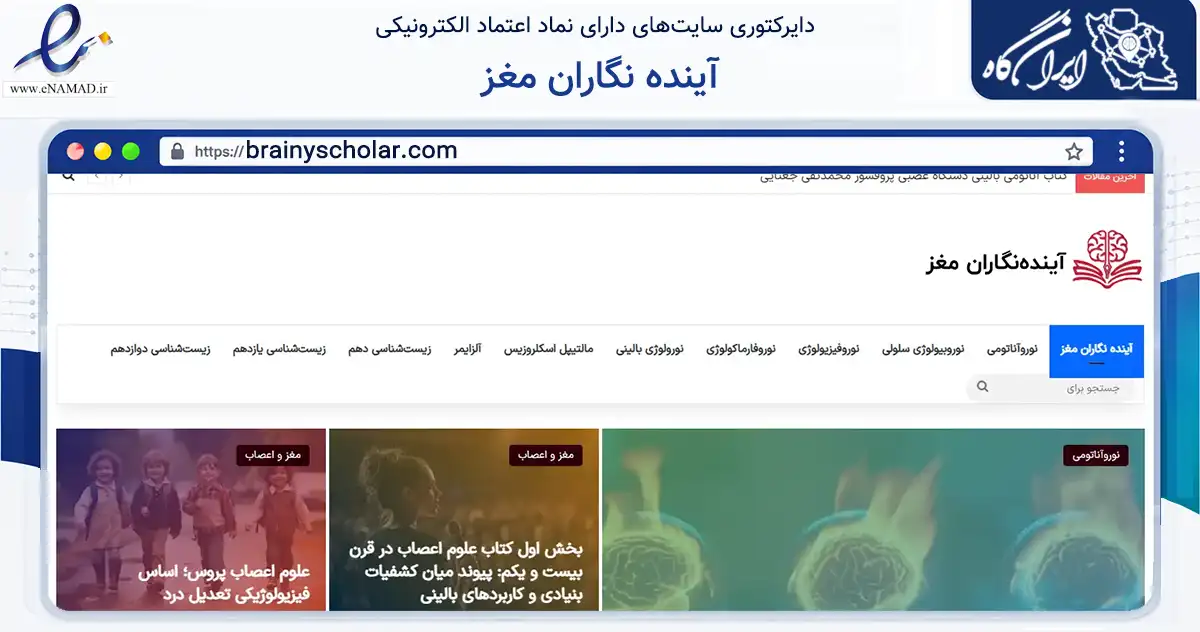 صفحه اصلی سایت آینده نگاران مغز به نشانی brainyscholar.com که در زمینه فناوری اطلاعات، ارتباطات و دیجیتال با مرکزیت بروجن فعالیت دارد.