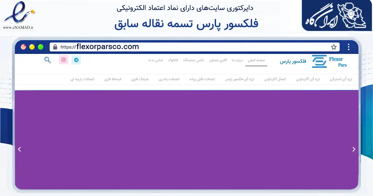 صفحه اصلی سایت فلکسور پارس تسمه نقاله سابق به نشانی flexorparsco.com که در زمینه فناوری اطلاعات، ارتباطات و دیجیتال با مرکزیت تهران فعالیت دارد.