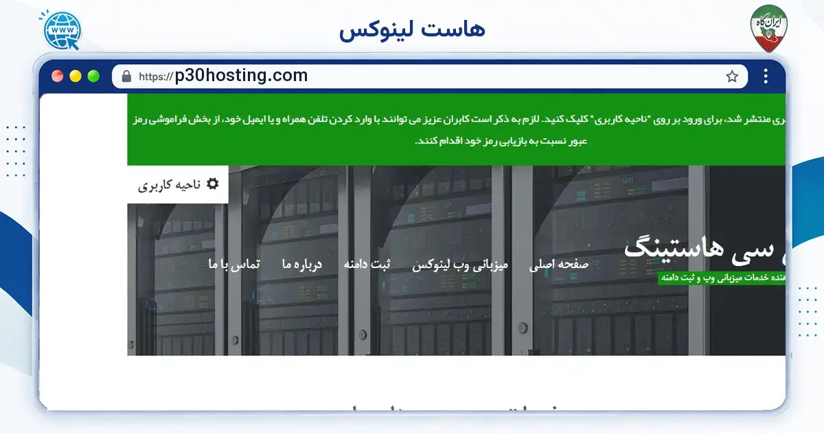 صفحه‌ی اصلی سایت هاست لینوکس به نشانی p30hosting.com