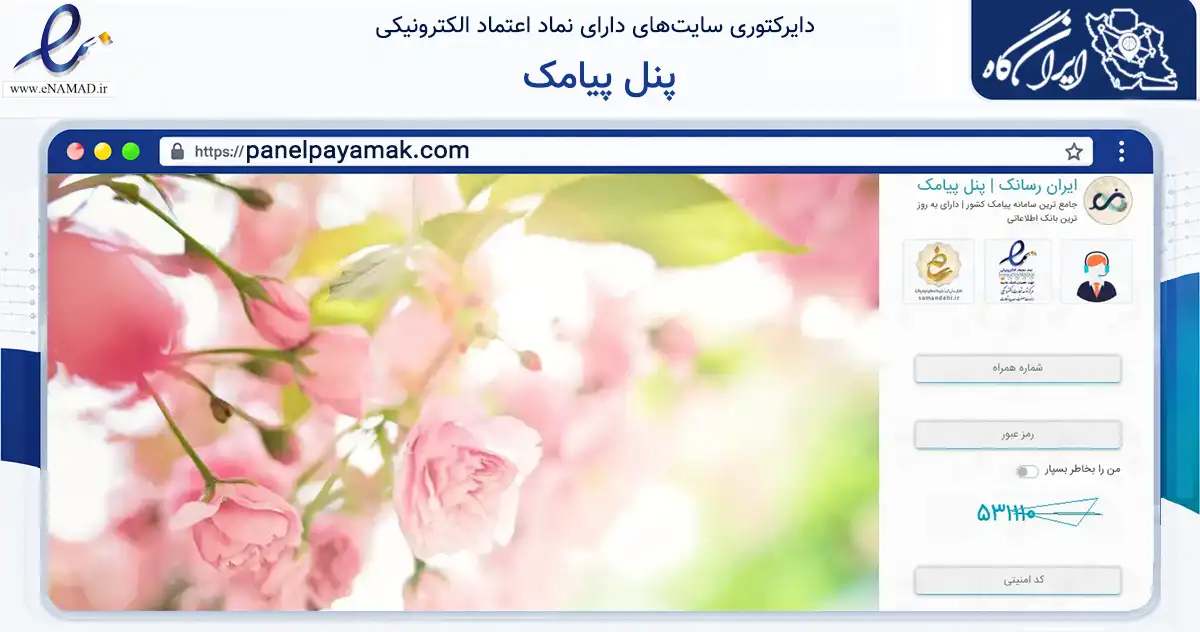صفحه اصلی سایت پنل پیامک به نشانی panelpayamak.com که در زمینه فناوری اطلاعات، ارتباطات و دیجیتال با مرکزیت اصفهان فعالیت دارد.