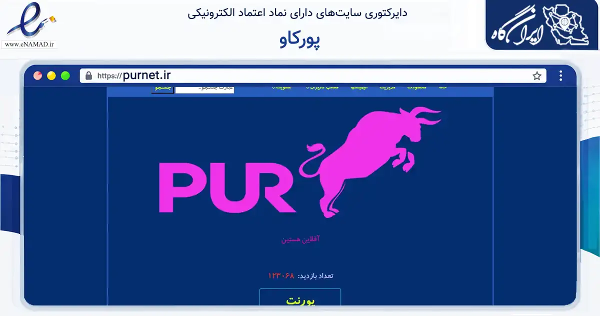 صفحه اصلی سایت پورکاو به نشانی purnet.ir که در زمینه فناوری اطلاعات، ارتباطات و دیجیتال با مرکزیت نیشابور فعالیت دارد.