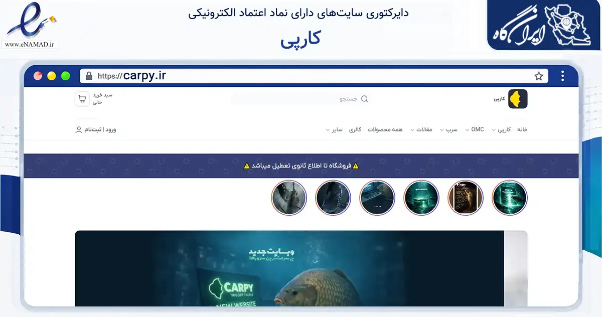 صفحه اصلی سایت کارپی به نشانی carpy.ir که در زمینه گردشگری، ورزش و سرگرمی با مرکزیت تهران فعالیت دارد.