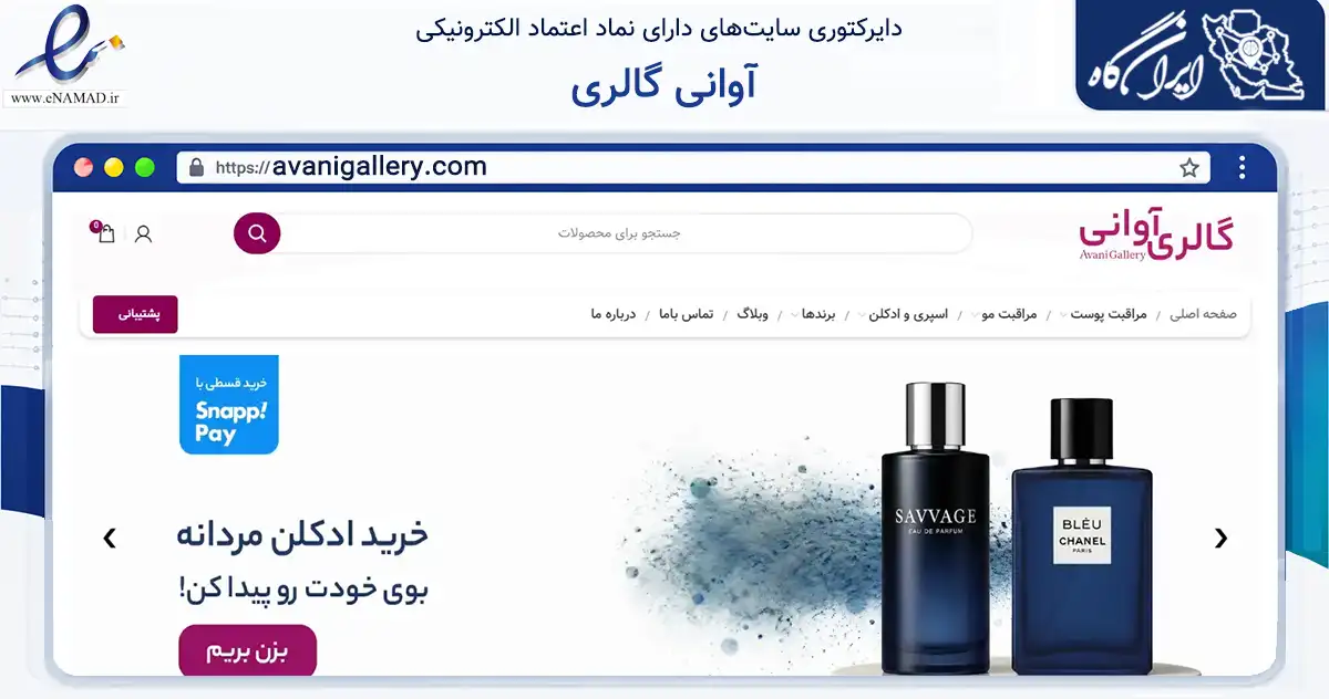 صفحه اصلی سایت آوانی گالری به نشانی avanigallery.com که در زمینه سلامت، درمان و پزشکی با مرکزیت تهران فعالیت دارد.
