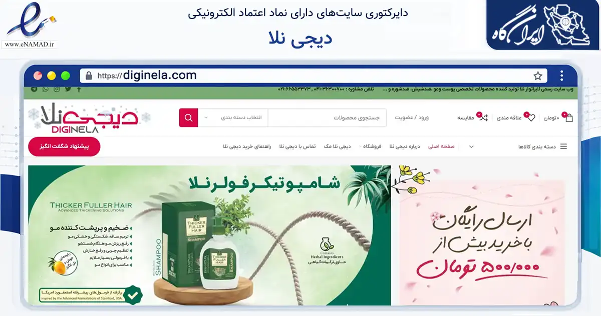 صفحه اصلی سایت دیجی نلا به نشانی diginela.com که در زمینه سلامت، درمان و پزشکی با مرکزیت بستان‌آباد فعالیت دارد.