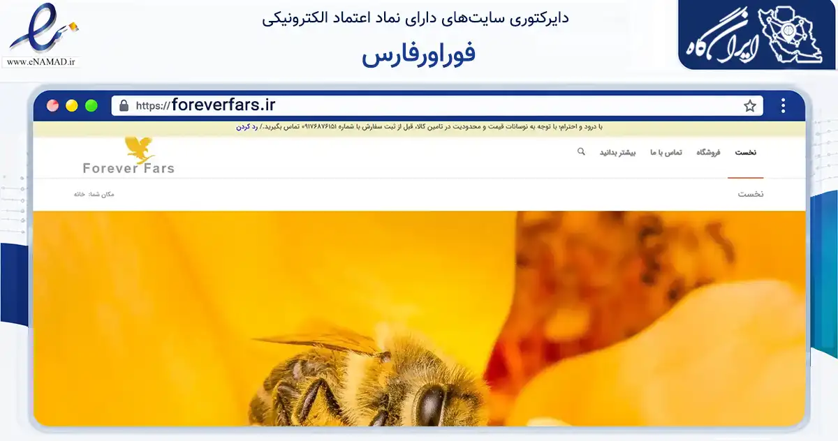 صفحه اصلی سایت فوراورفارس به نشانی foreverfars.ir که در زمینه سلامت، درمان و پزشکی با مرکزیت شیراز فعالیت دارد.
