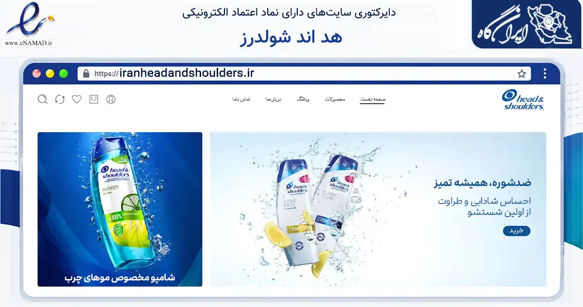 صفحه اصلی سایت هد اند شولدرز به نشانی iranheadandshoulders.ir که در زمینه سلامت، درمان و پزشکی با مرکزیت تهران فعالیت دارد.