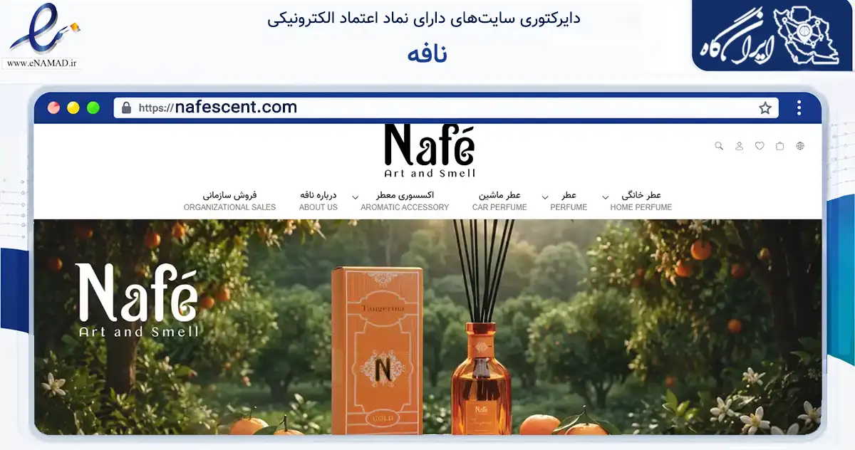 صفحه اصلی سایت نافه به نشانی nafescent.com که در زمینه سلامت، درمان و پزشکی با مرکزیت شمیرانات فعالیت دارد.