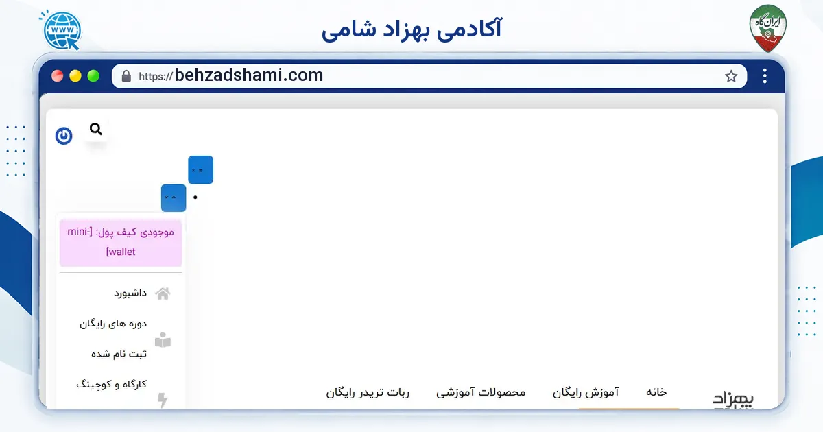 صفحه‌ی اصلی سایت آکادمی بهزاد شامی به نشانی behzadshami.com