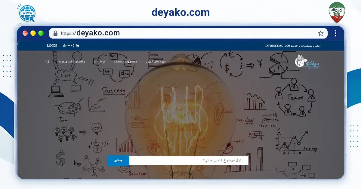 صفحه‌ی اصلی سایت deyako.com به نشانی deyako.com