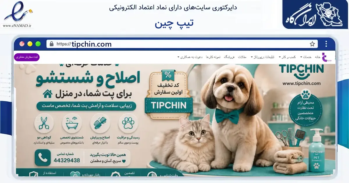 صفحه اصلی سایت تیپ چین به نشانی tipchin.com که در زمینه آموزش، فرهنگ و پژوهش با مرکزیت تهران فعالیت دارد.