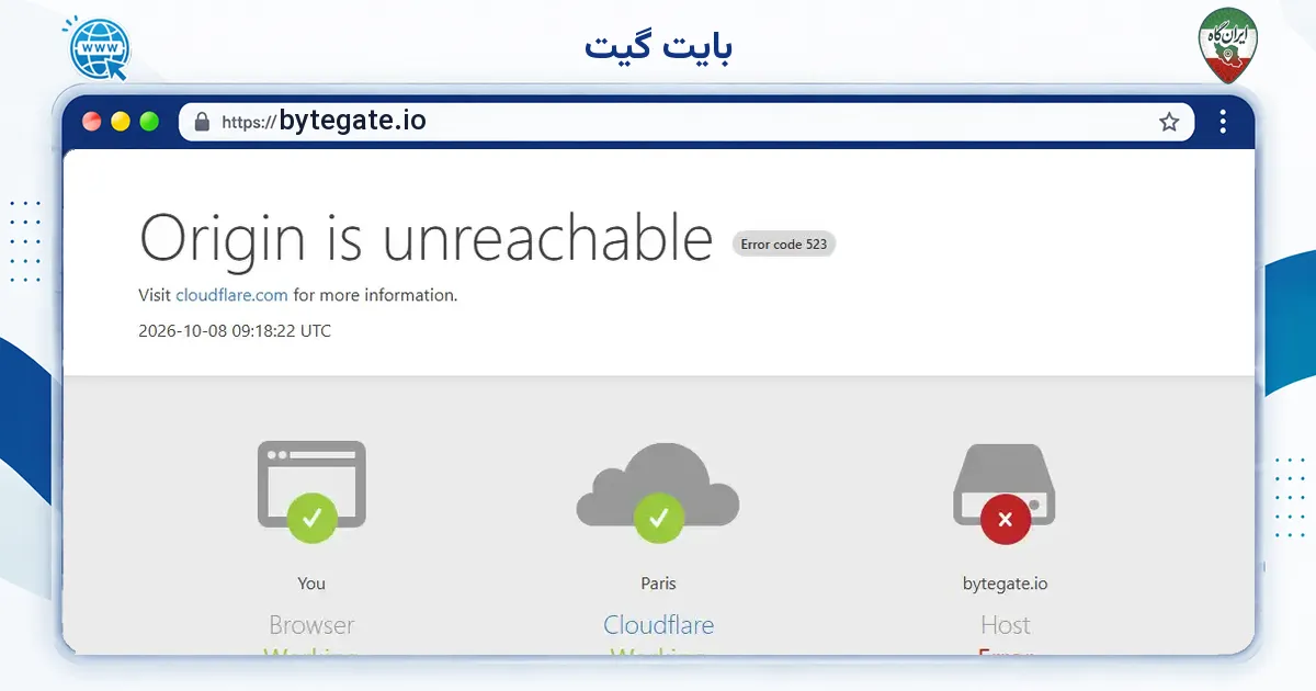 صفحه‌ی اصلی سایت بایت گیت به نشانی bytegate.io