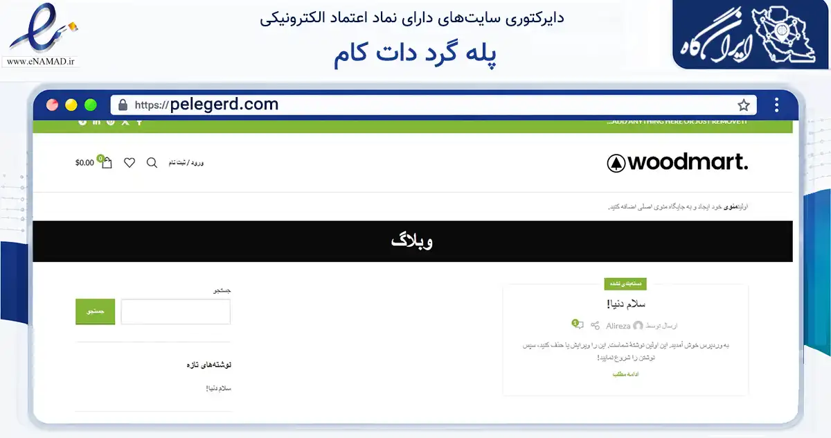 صفحه اصلی سایت پله گرد دات کام به نشانی pelegerd.com که در زمینه خدمات عمومی، شخصی و تعمیرات با مرکزیت چهارباغ فعالیت دارد.