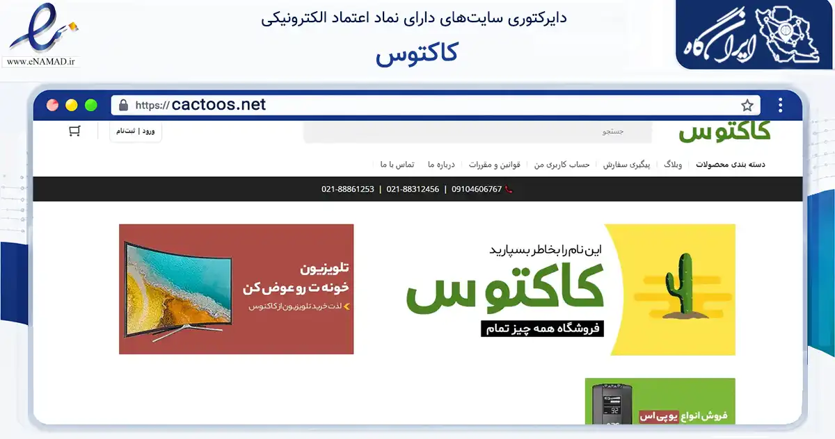 صفحه اصلی سایت کاکتوس به نشانی cactoos.net که در زمینه تجارت، بازرگانی و تبلیغات با مرکزیت تبریز فعالیت دارد.