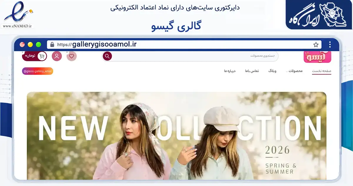 صفحه اصلی سایت گالری گیسو به نشانی gallerygisooamol.ir که در زمینه تجارت، بازرگانی و تبلیغات با مرکزیت آمل فعالیت دارد.