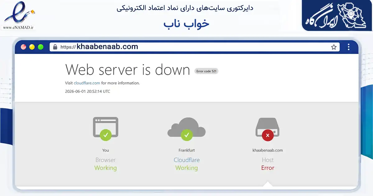 صفحه اصلی سایت خواب ناب به نشانی khaabenaab.com که در زمینه تجارت، بازرگانی و تبلیغات با مرکزیت تهران فعالیت دارد.