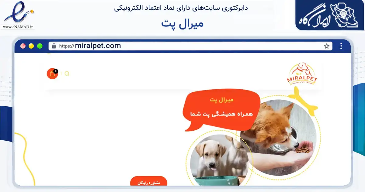 صفحه اصلی سایت میرال پت به نشانی miralpet.com که در زمینه تجارت، بازرگانی و تبلیغات با مرکزیت شمیرانات فعالیت دارد.