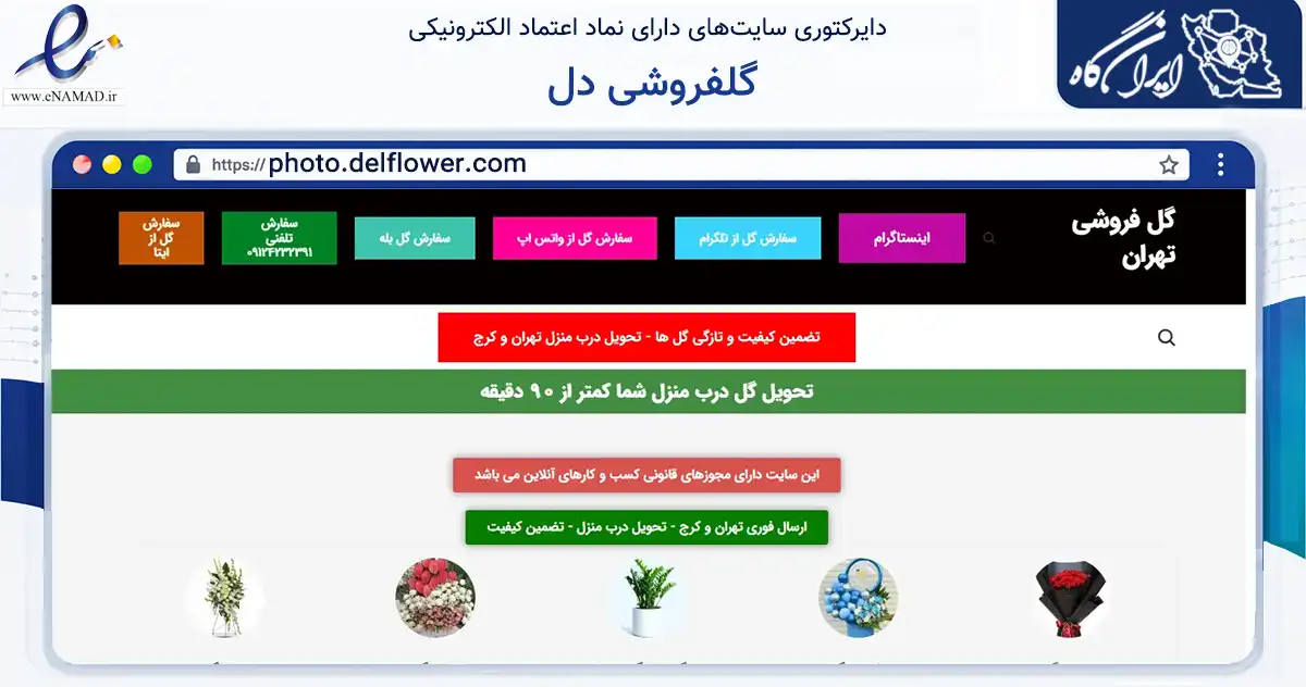 صفحه اصلی سایت گلفروشی دل به نشانی photo.delflower.com که در زمینه تجارت، بازرگانی و تبلیغات با مرکزیت تهران فعالیت دارد.