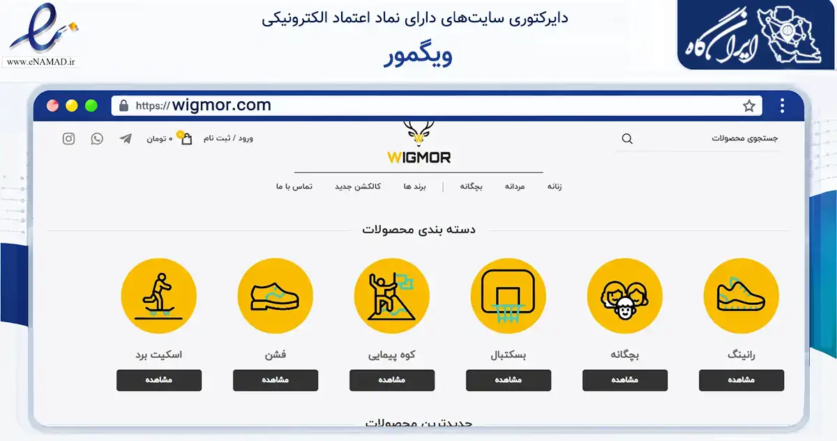 صفحه اصلی سایت ویگمور به نشانی wigmor.com که در زمینه تجارت، بازرگانی و تبلیغات با مرکزیت تهران فعالیت دارد.