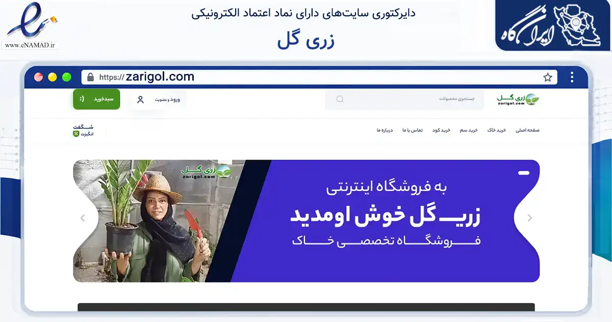 صفحه اصلی سایت زری گل به نشانی zarigol.com که در زمینه تجارت، بازرگانی و تبلیغات با مرکزیت پاکدشت فعالیت دارد.